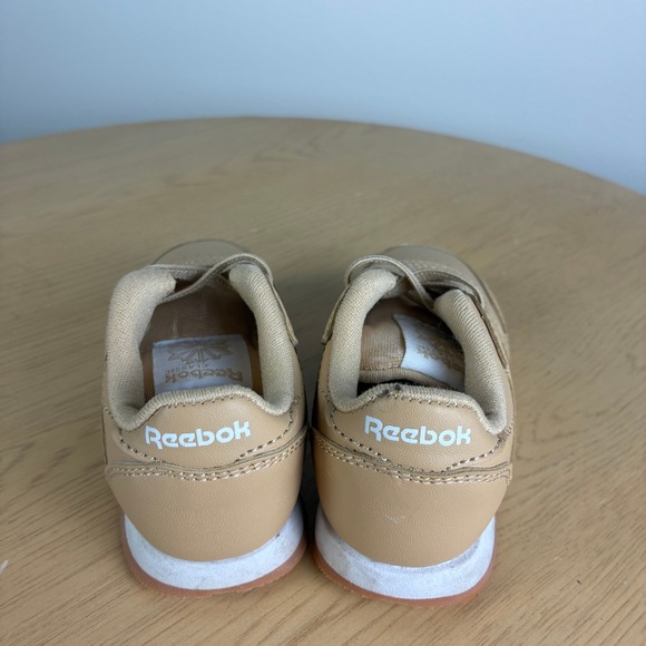 Reebok Classic Shoes Toddler 6 Tan Lace Up Sneakers Baby Retro Sporty Neutral - Picture 5 of 7